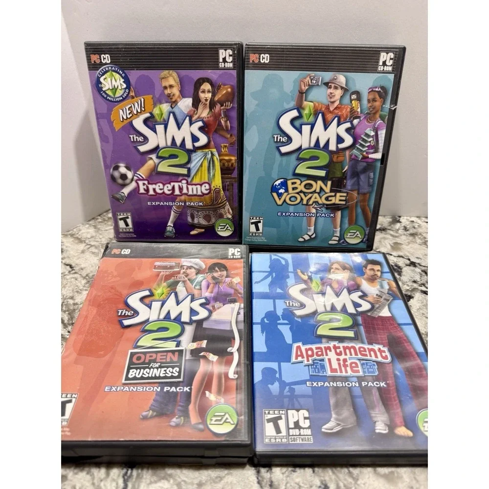 The Sims 2 PC Lot Of 4 Expansion Packs With Manuals For 3 Of 4